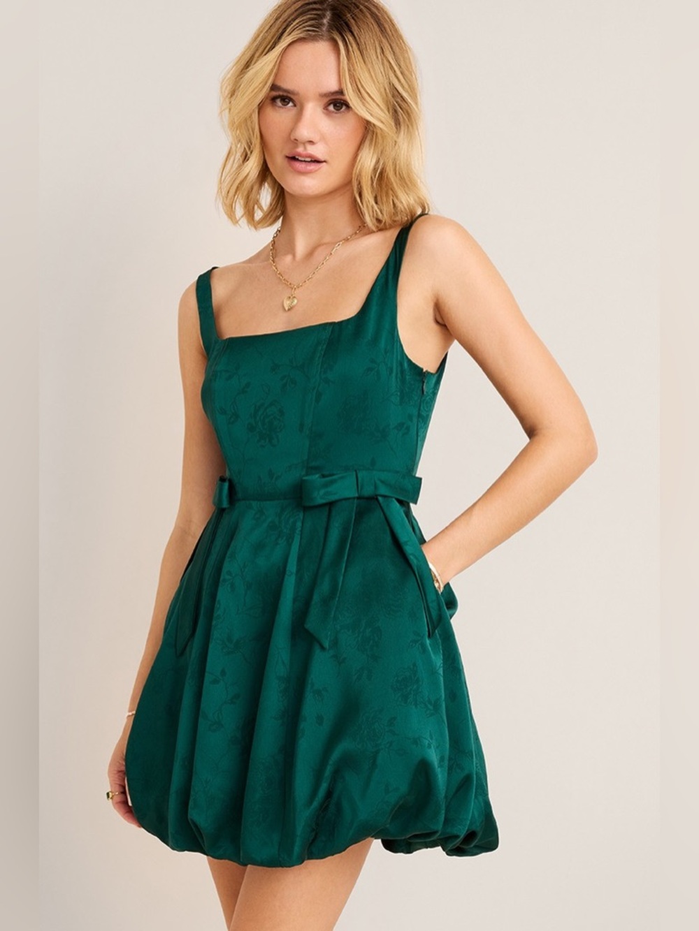 Francesca’s Elise Bubble Hem Mini Dress - Picture 3 of 7